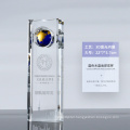 Crystal Award Golden with Technology Trophy Globe Metal